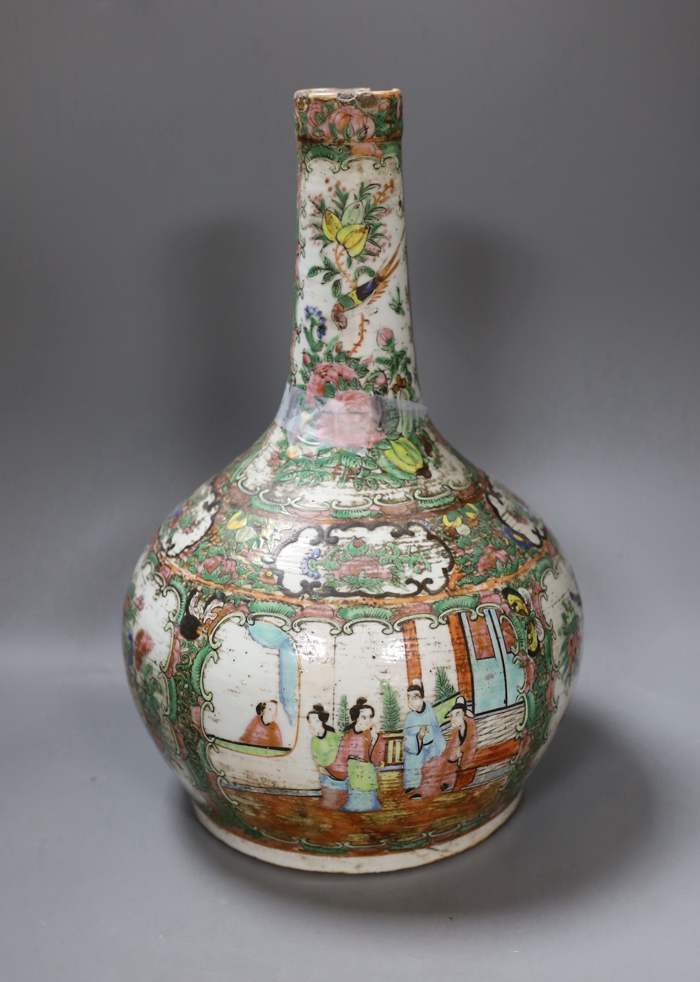 A Satsuma bottle neck vase, 33cm tall